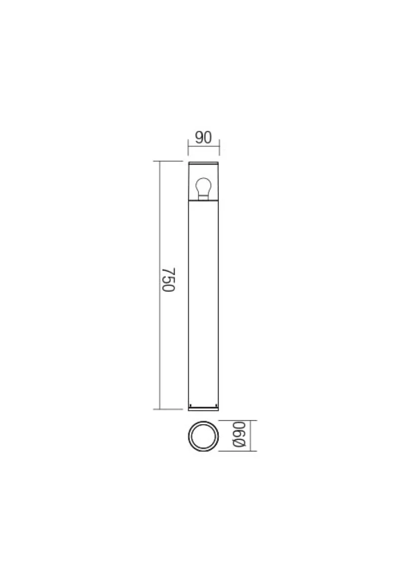 Fred 90116 – REDO garden bollard in anthracite, 1X20W, IP54