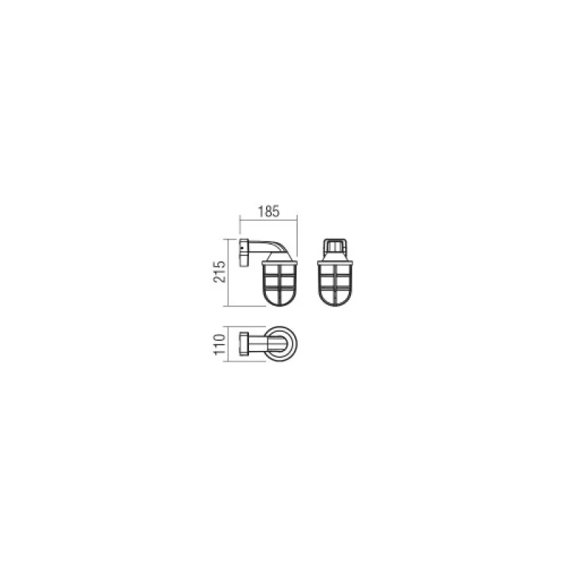 Cage 90205 – Smarter facade wall light in brass, 1X28W, IP44