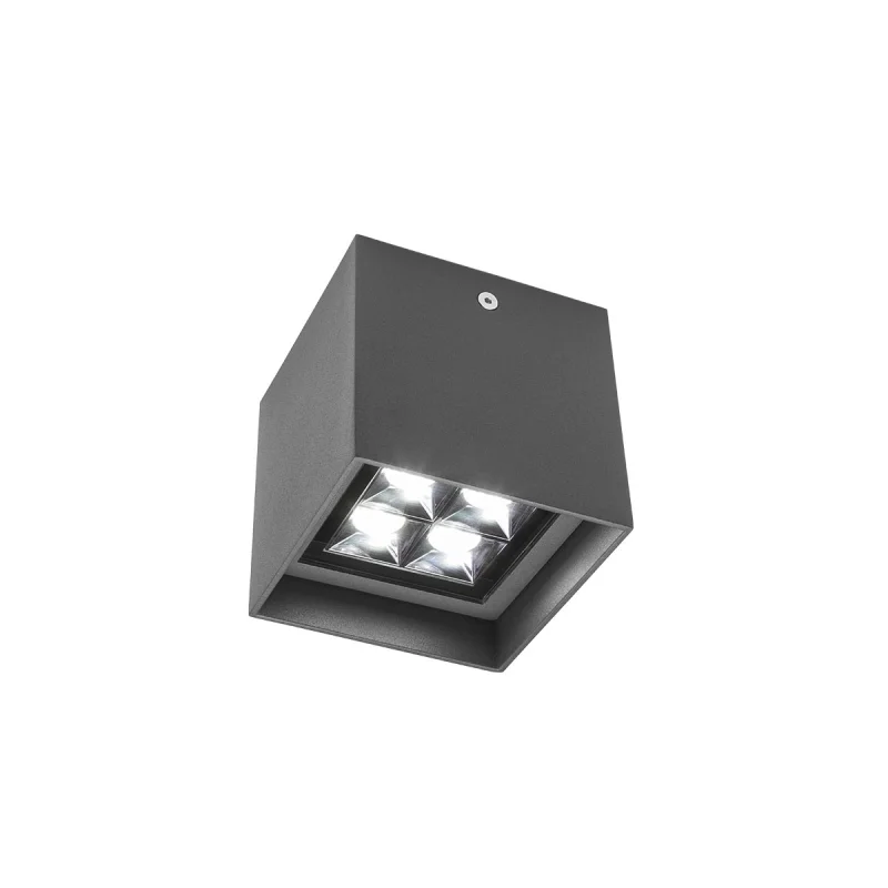 Outdoor Downlights Hub 90229 – REDO LED facade downlight for outdoor mounting in dark grey, 12W, 3000K, IP54