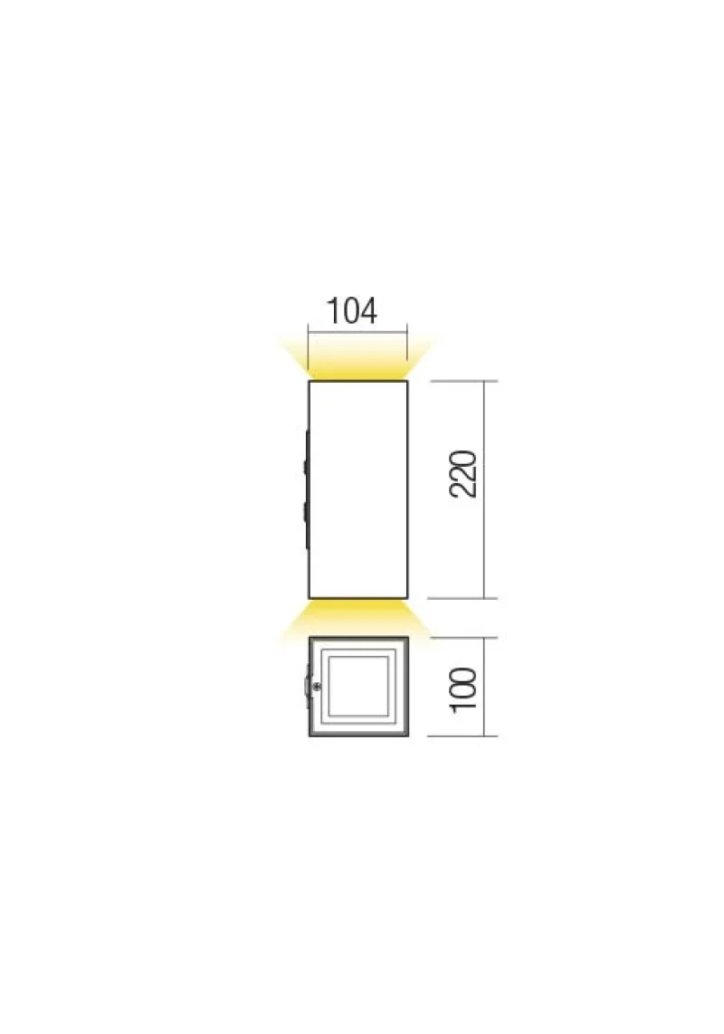 Hub 90231 – REDO LED фасаден аплик в бял мат, 21W, 3000K, IP54