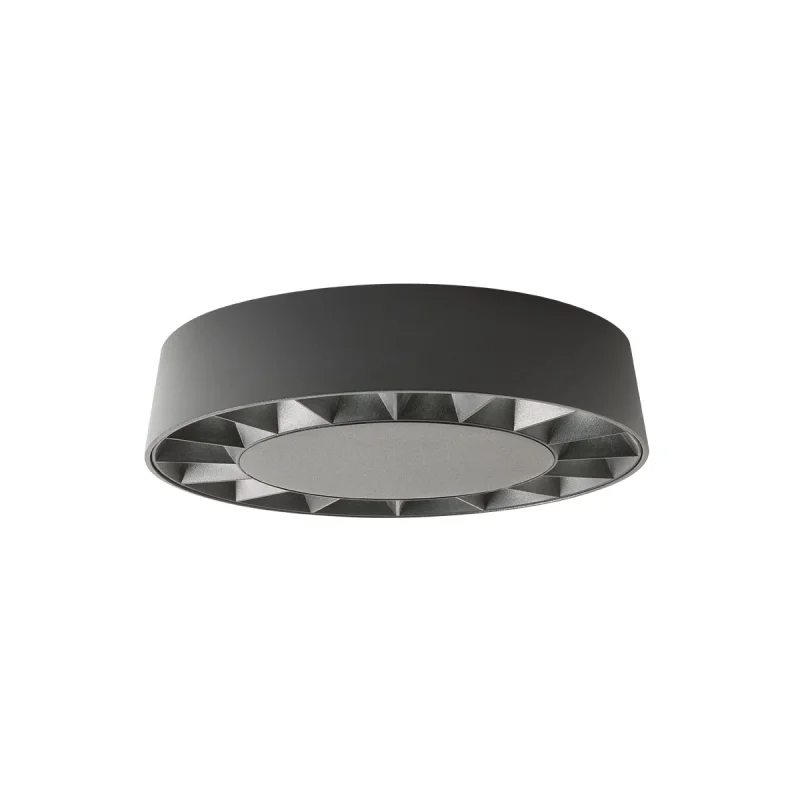 Outdoor Ceiling Lights Oku 90266 – REDO LED facade ceiling light in dark grey, 12W, 3000K, IP65