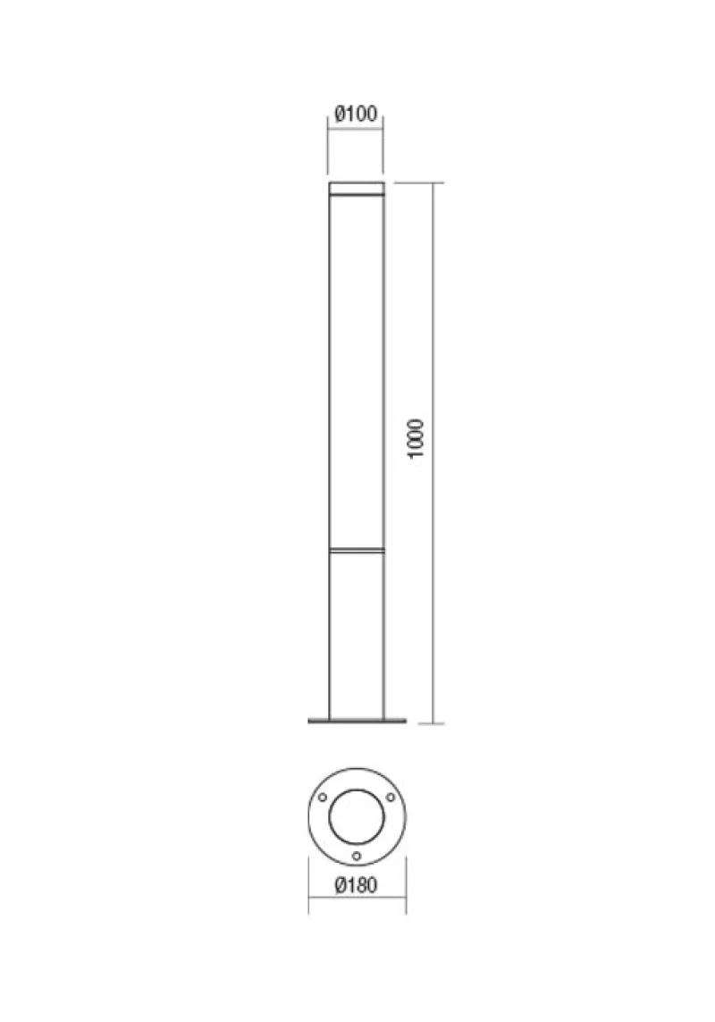 Hint 90277 – REDO LED garden bollard in anthracite, 30W, 3000K, IP54