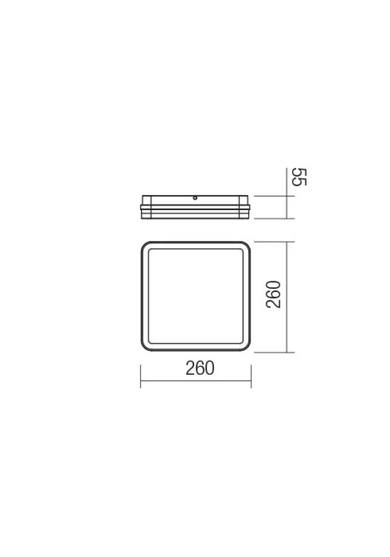 Isola 90288 – REDO LED facade ceiling light in anthracite, 1x24W, 3000K, IP54