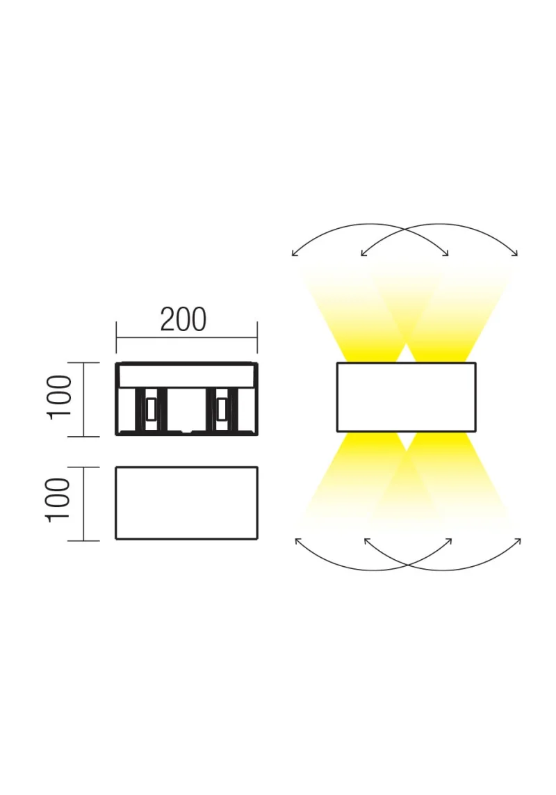Vary 90302 – REDO LED facade wall light in dark grey, 4X5W, 3000K, IP54