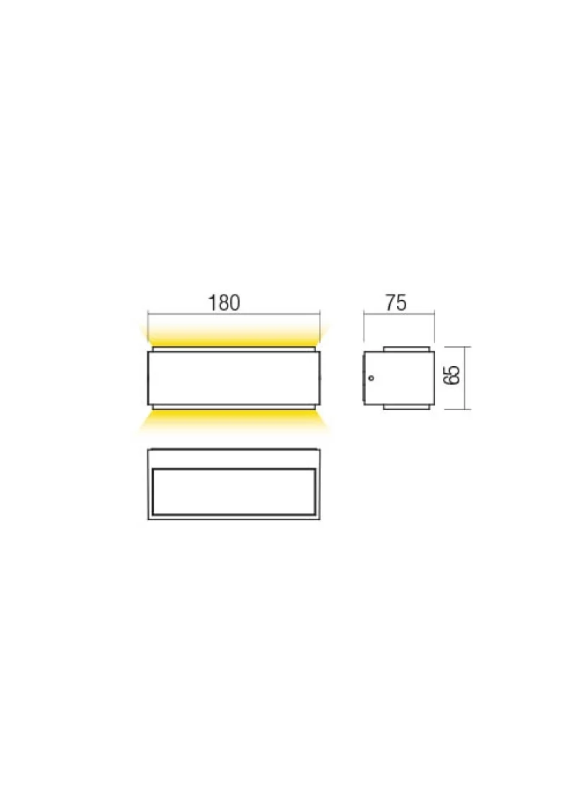 Dash 90402 – REDO LED фасаден аплик в тъмно сив, 7,7W, 4000K, IP65