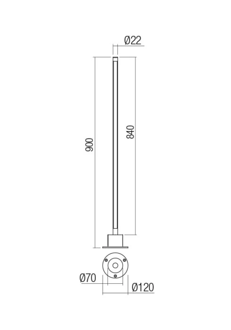 Wiki 90435 – REDO LED garden bollard in dark grey, 1x10W, 3000K, IP65