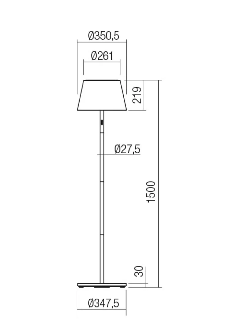 Teseo 90436 – REDO LED garden floor lamp with USB output in matt white, 10W, 4000K, IP65