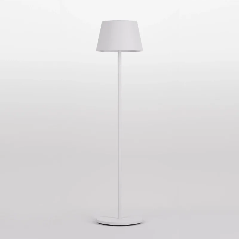 Garden Lighting Teseo 90436 – REDO LED garden floor lamp with USB output in matt white, 10W, 4000K, IP65
