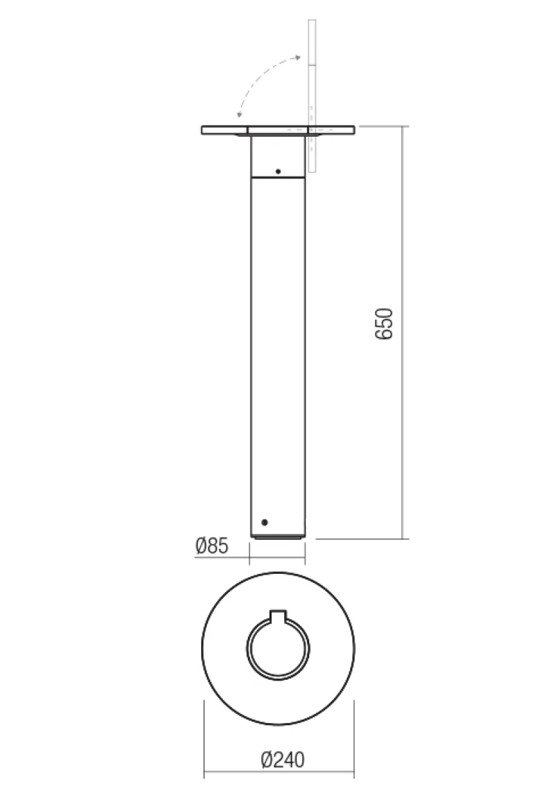 Free 90455 – REDO LED градински стълб в тъмно сив, 10W, 3000K, IP54