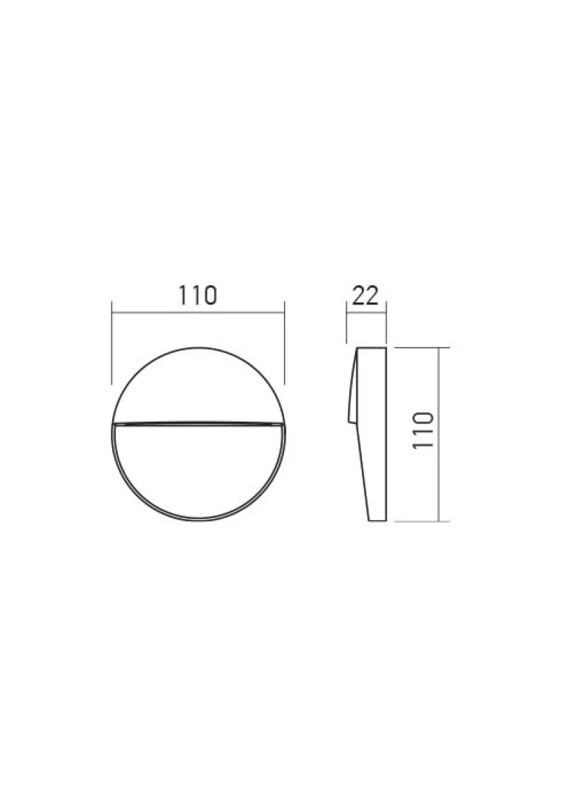 Lander 90473 – REDO LED фасадна луна за външен монтаж в тъмно сив, 1x3W, 3000K, IP54