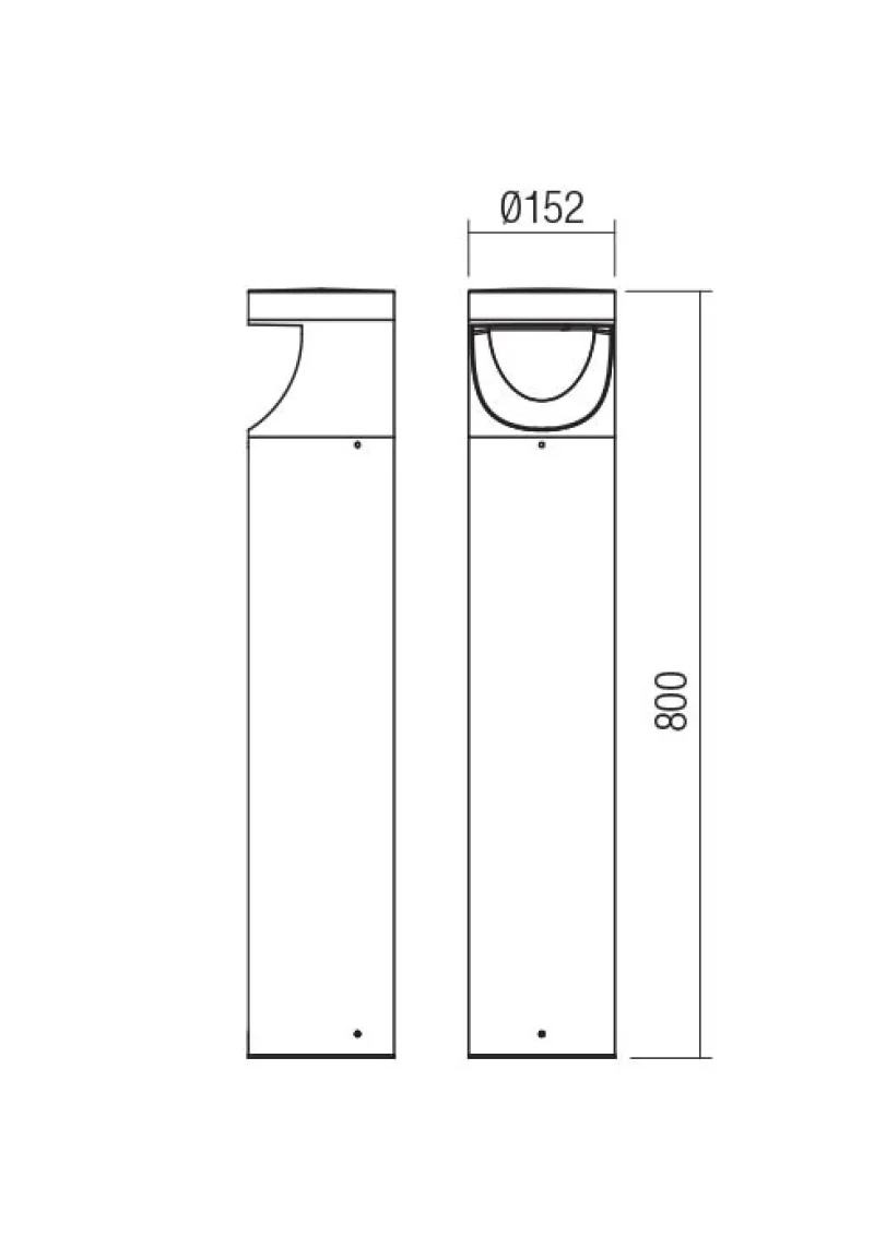 Xwalk 90502 – REDO LED garden bollard in dark brown, 12W, 3000K, IP65