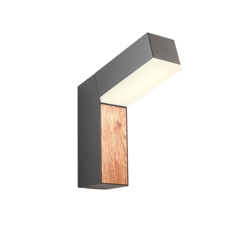Външно стенно осветление Woody 90510 – REDO LED фасаден аплик в тъмно сив, 10W, 3000K, IP54