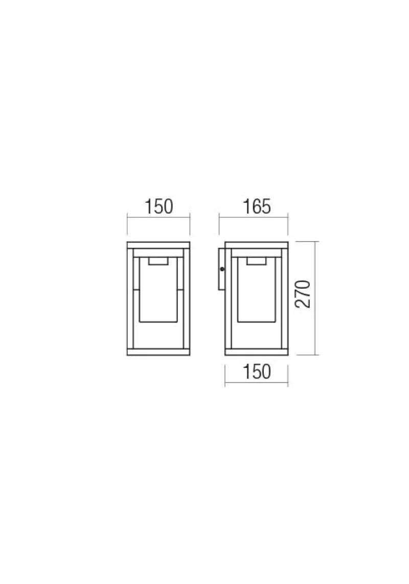Lagos 90521 – REDO facade wall light in dark brown, 1x15W, IP54
