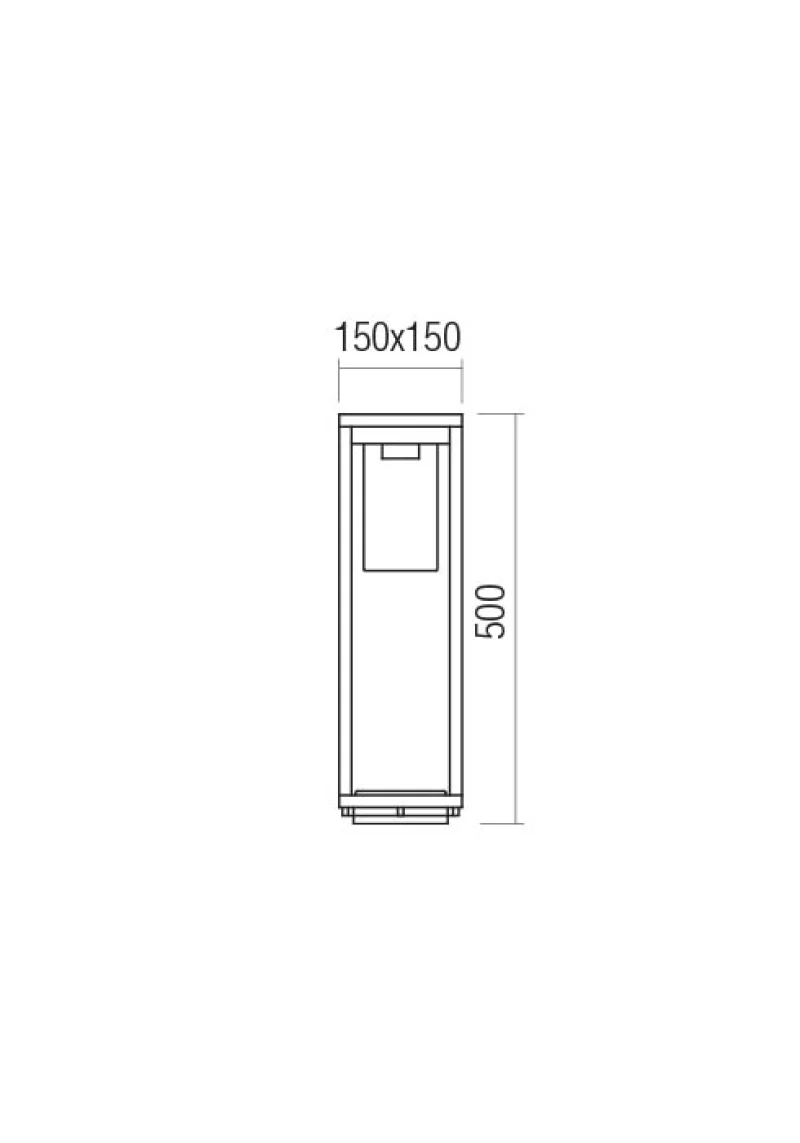 Lagos 90522 – REDO garden bollard in dark grey, 1x15W, IP54
