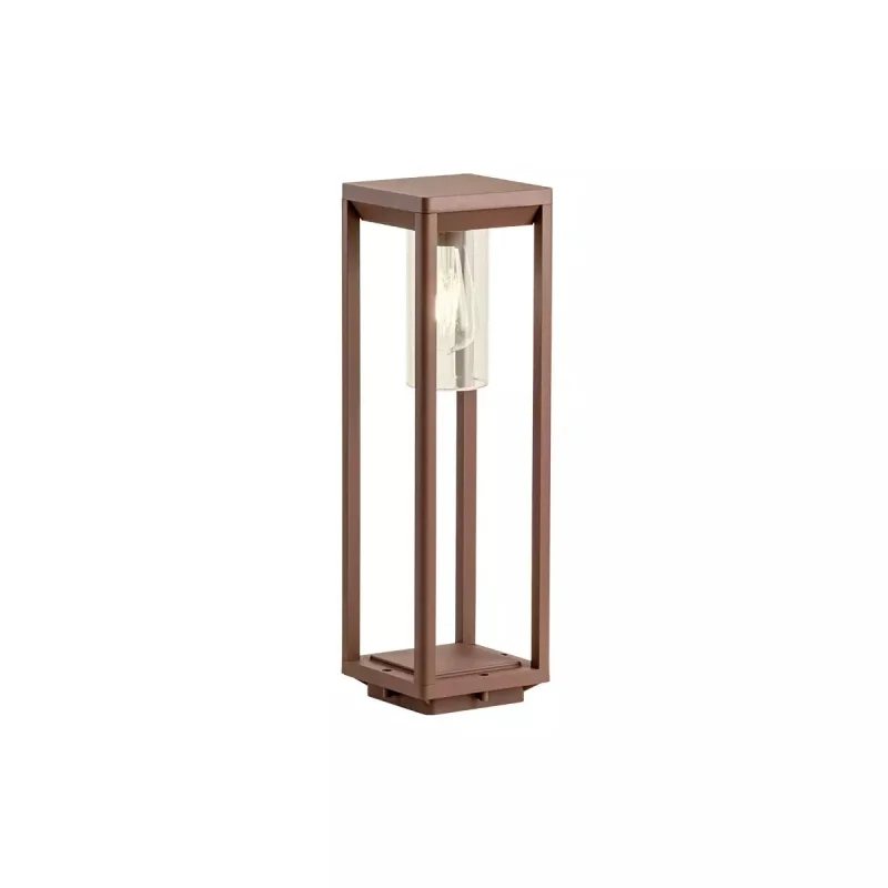 Bollard Lights Lagos 90523 – REDO garden bollard in dark brown, 1x15W, IP54