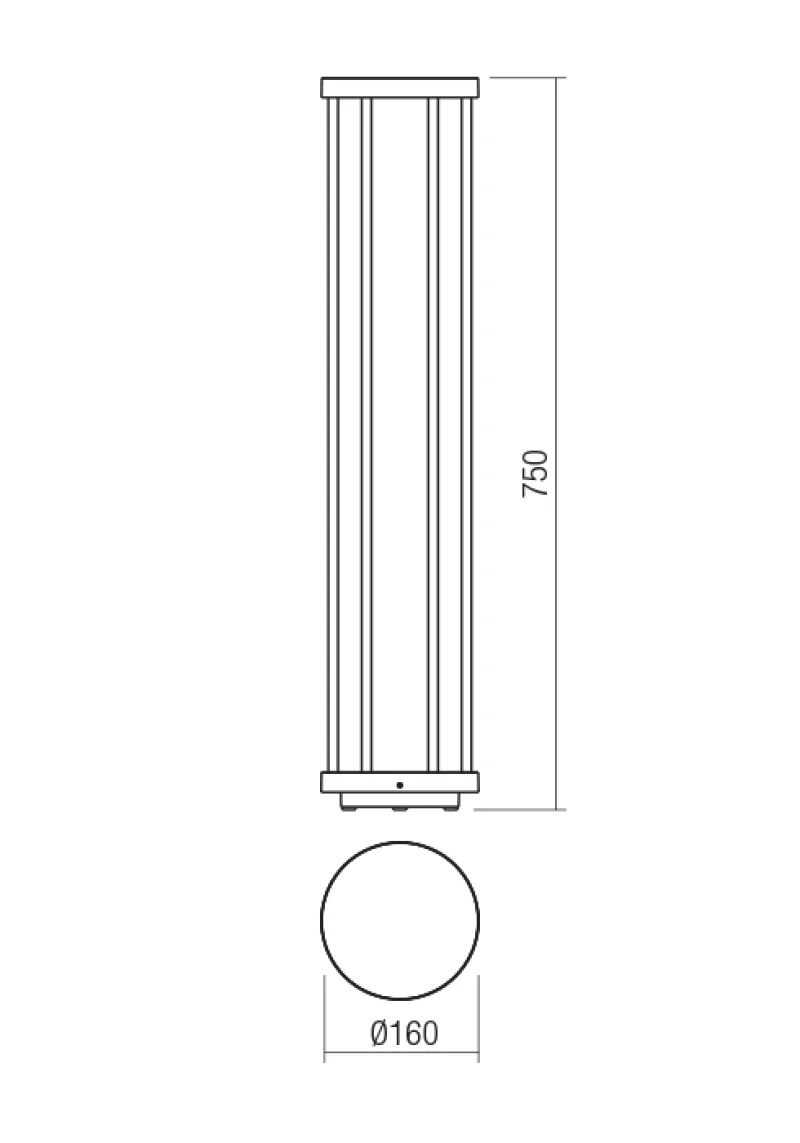 Kalen 90579 – REDO LED garden bollard in dark grey, 8W, 3000K, IP65