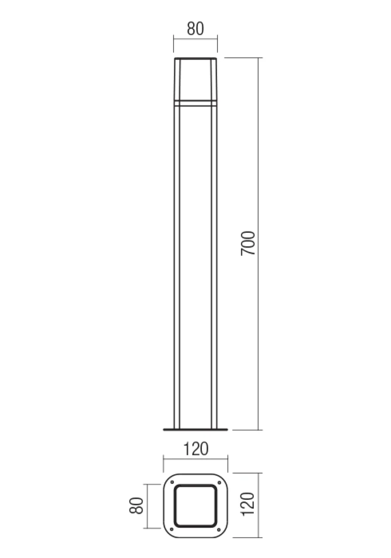Volt 90611 – REDO LED garden bollard in dark grey, 13W, 3000K, IP54