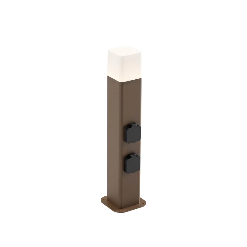 Bollard Lights Volt 90615 – REDO LED garden bollard in rust-brown, 13W, 3000K, IP54
