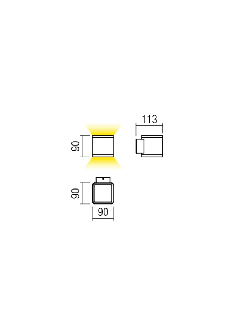 Beta 9067 – REDO LED фасаден аплик в тъмно кафяв, 2x6W, 3000K, IP54