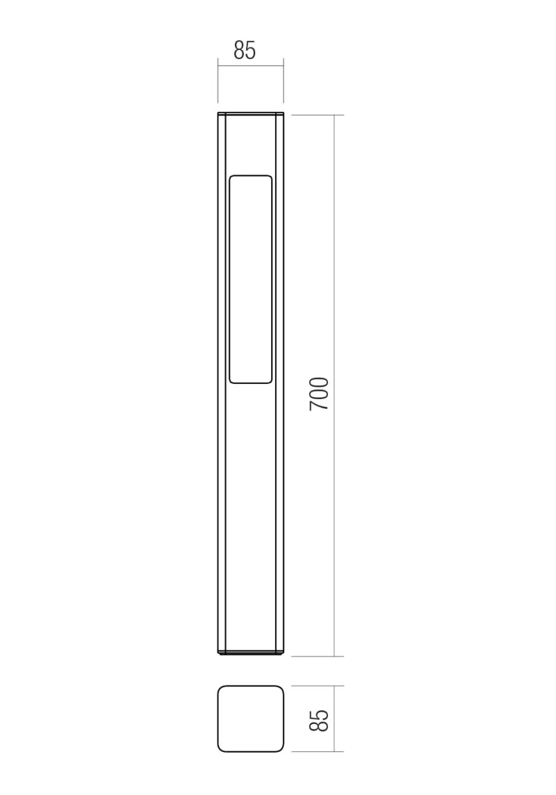 Solo 90672 – REDO garden bollard in dark grey, 1X35W, IP65
