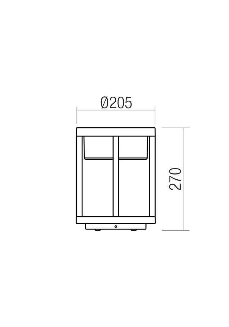Max 90675 – REDO LED garden bollard in dark grey, 15W, 3000K, IP65