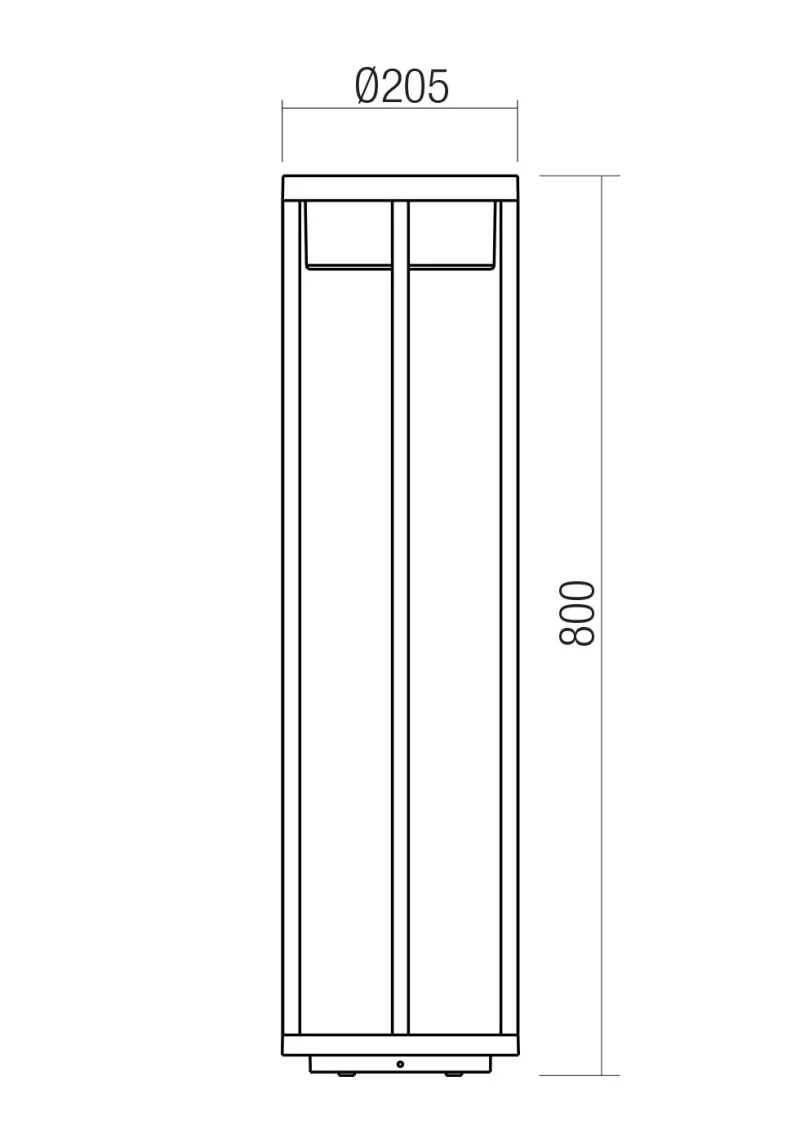 Max 90676 – REDO LED garden bollard in dark grey, 15W, 2700K, IP65
