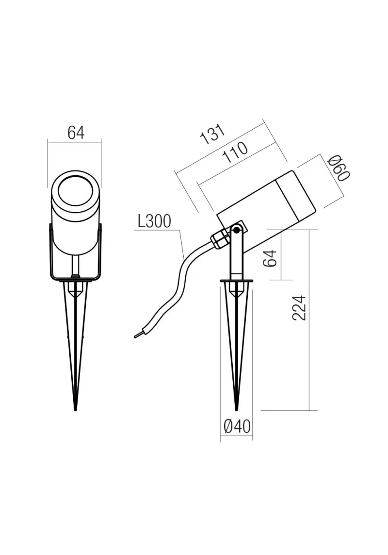 Tip 90683 – REDO garden floodlight with spike light in-ground in dark grey, 1X7W, IP54