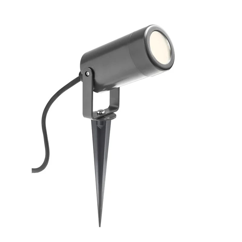 In-Ground Lights Tip 90683 – REDO garden floodlight with spike light in-ground in dark grey, 1X7W, IP54
