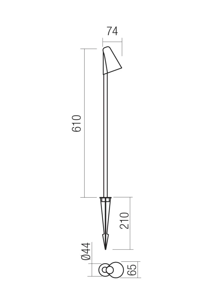 Nivalis 90706 – REDO LED градински стълб с колче за земя в ръждиво-кафяв, 6,8W, 3000K, IP65