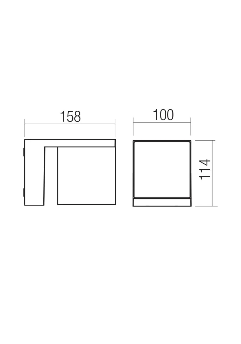 Kub 90718 – REDO LED facade wall light in dark grey, 18W, 3000K, IP54