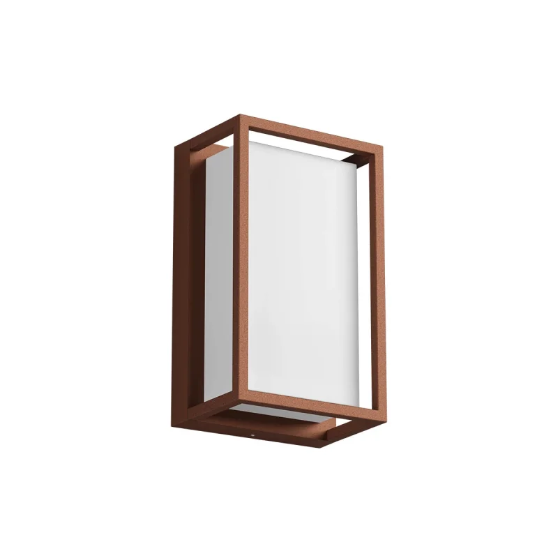 Outdoor Wall Lights Quadris 90746 – REDO LED facade wall light in rust-brown, 12W, 2700K, IP54