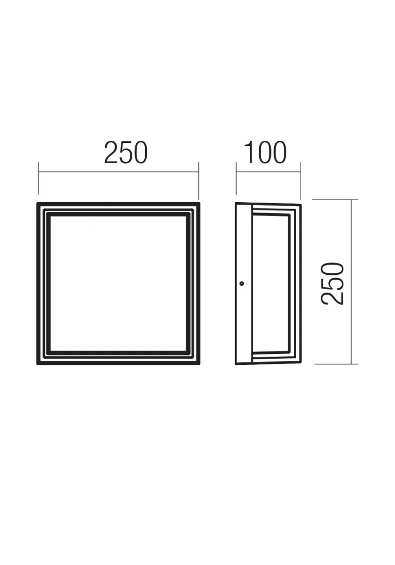 Quadris 90749 – REDO LED facade ceiling light in rust-brown, 20W, 2700K, IP54