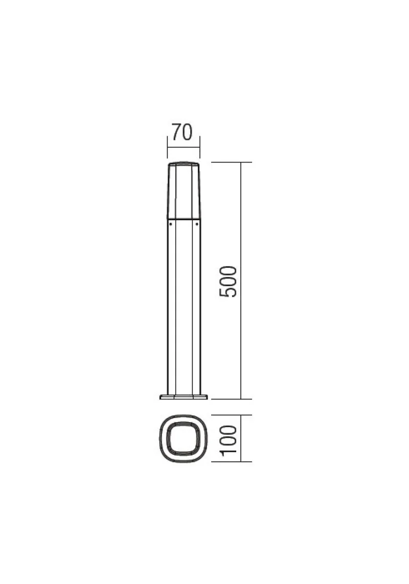 Crayon 9075 – REDO garden bollard in anthracite, 1x42W, IP44