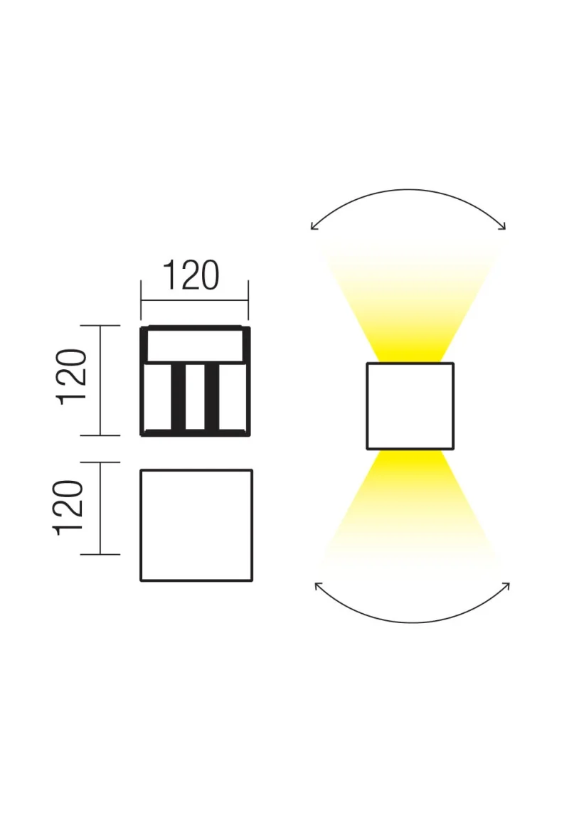 Vary 90755 – REDO LED facade wall light in dark brown, 2X10W, 2700K, IP54