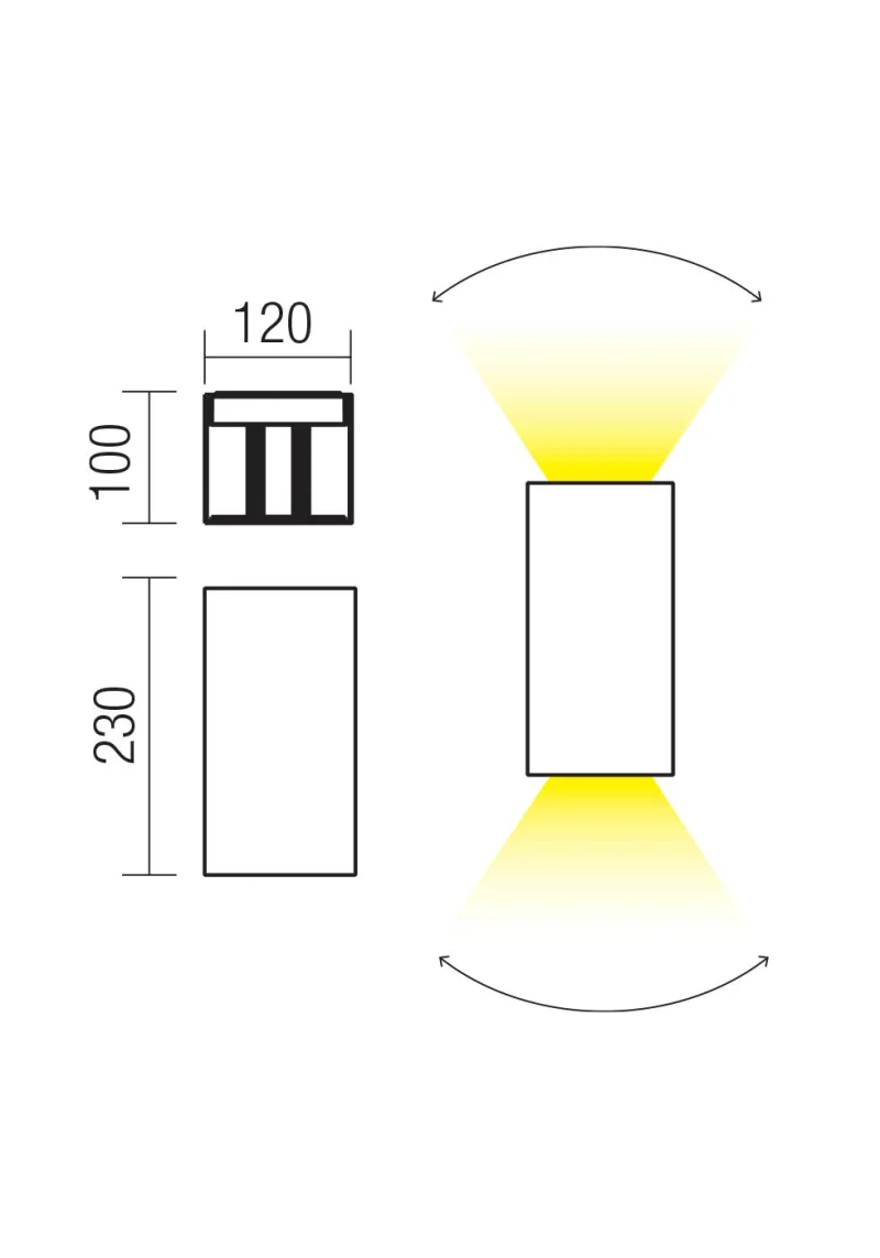 Vary 90761 – REDO LED facade wall light in dark brown, 2X10W, 2700K, IP54