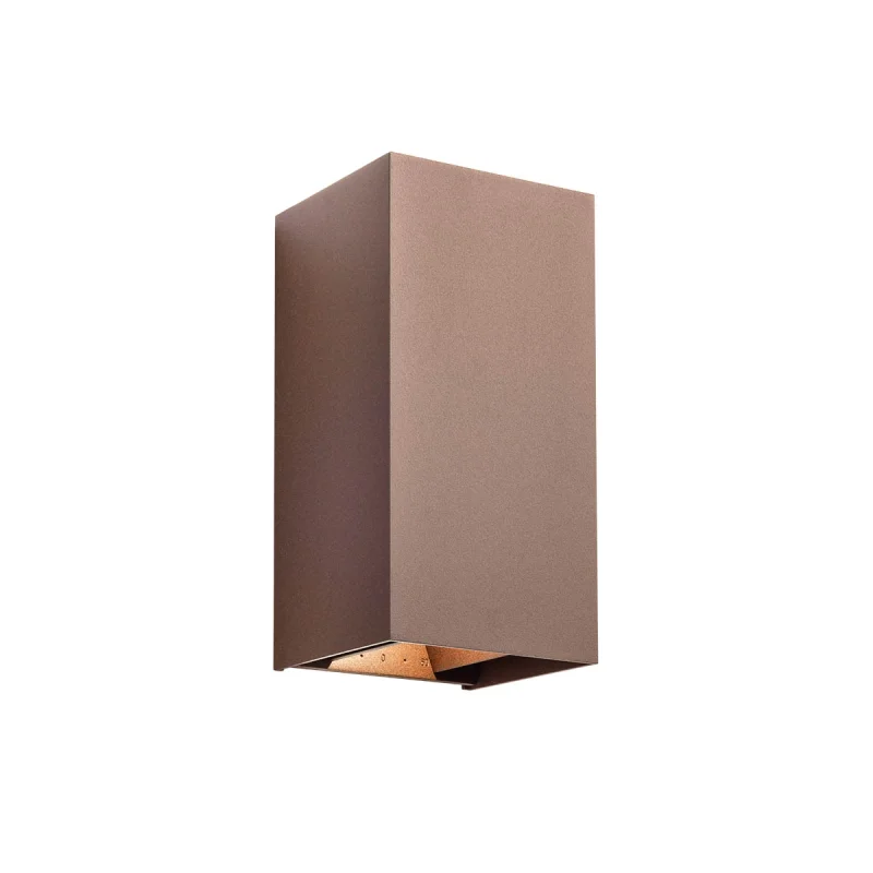 Outdoor Wall Lights Vary 90761 – REDO LED facade wall light in dark brown, 2X10W, 2700K, IP54