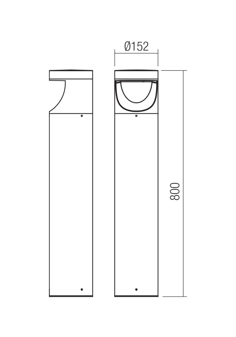 Xwalk 90783 – REDO LED градински стълб в тъмно кафяв, 12W, 2700K, IP65