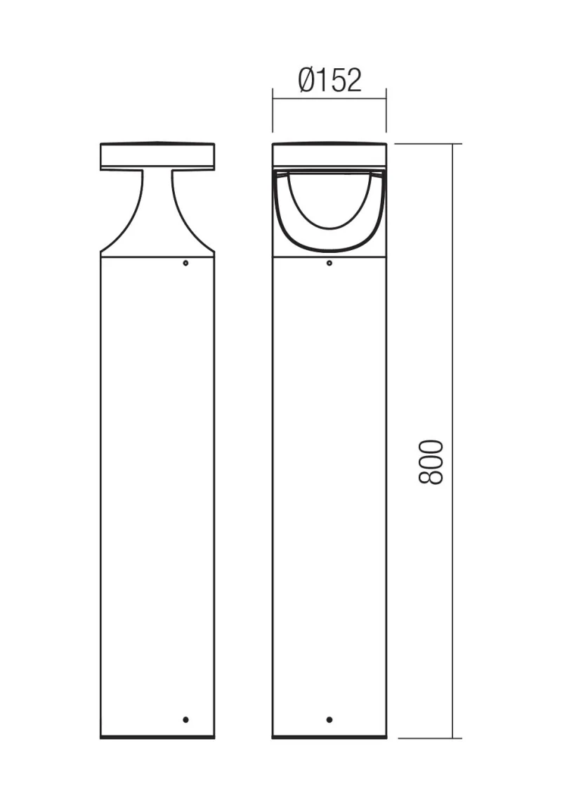 Xwalk 90785 – REDO LED garden bollard in dark brown, 24W, 2700K, IP65