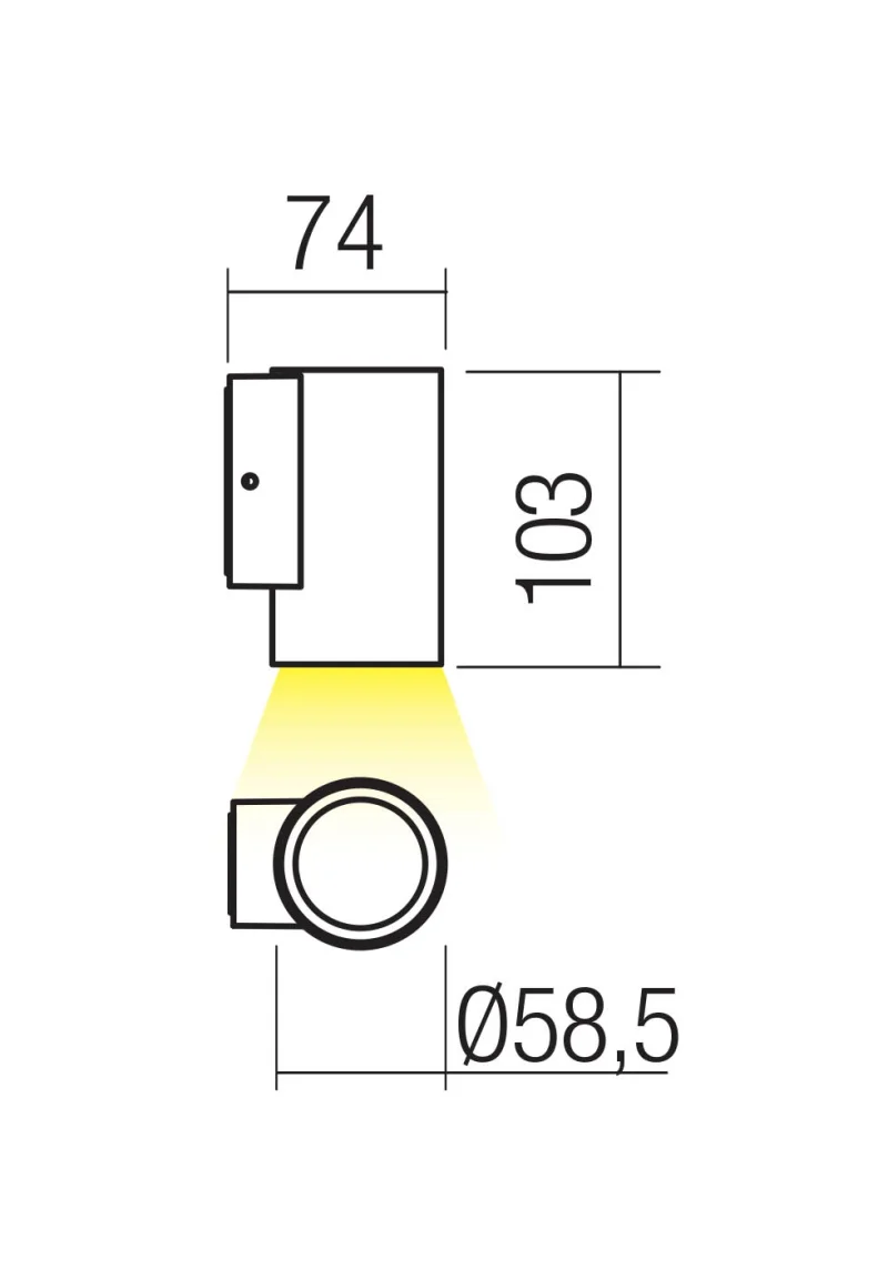 Ram 90805 – REDO LED facade wall light in dark grey, 1x4W, 2700K, IP65