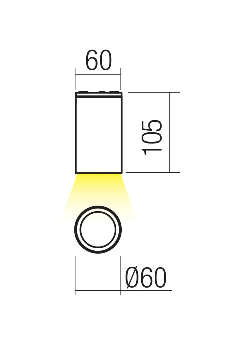 Ram 90811 – REDO LED фасадна луна за външен монтаж в тъмно сив, 1x4W, 2700K, IP65
