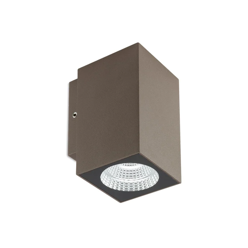 Outdoor Wall Lights Quad 90815 – REDO LED facade wall light in dark brown, 1x4W, 2700K, IP65