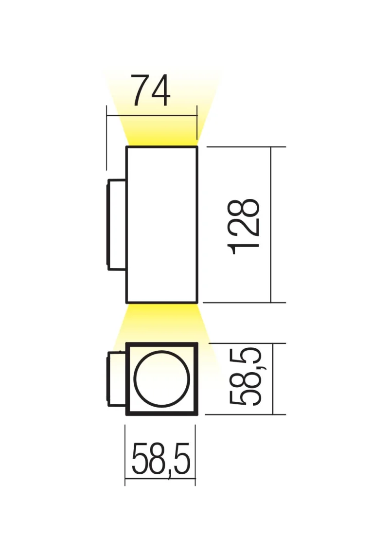 Quad 90818 – REDO LED фасаден аплик в тъмно кафяв, 2x3.5W, 2700K, IP65