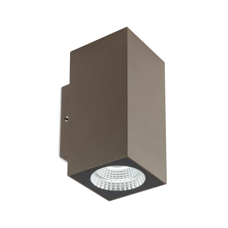 Външно стенно осветление Quad 90818 – REDO LED фасаден аплик в тъмно кафяв, 2x3.5W, 2700K, IP65