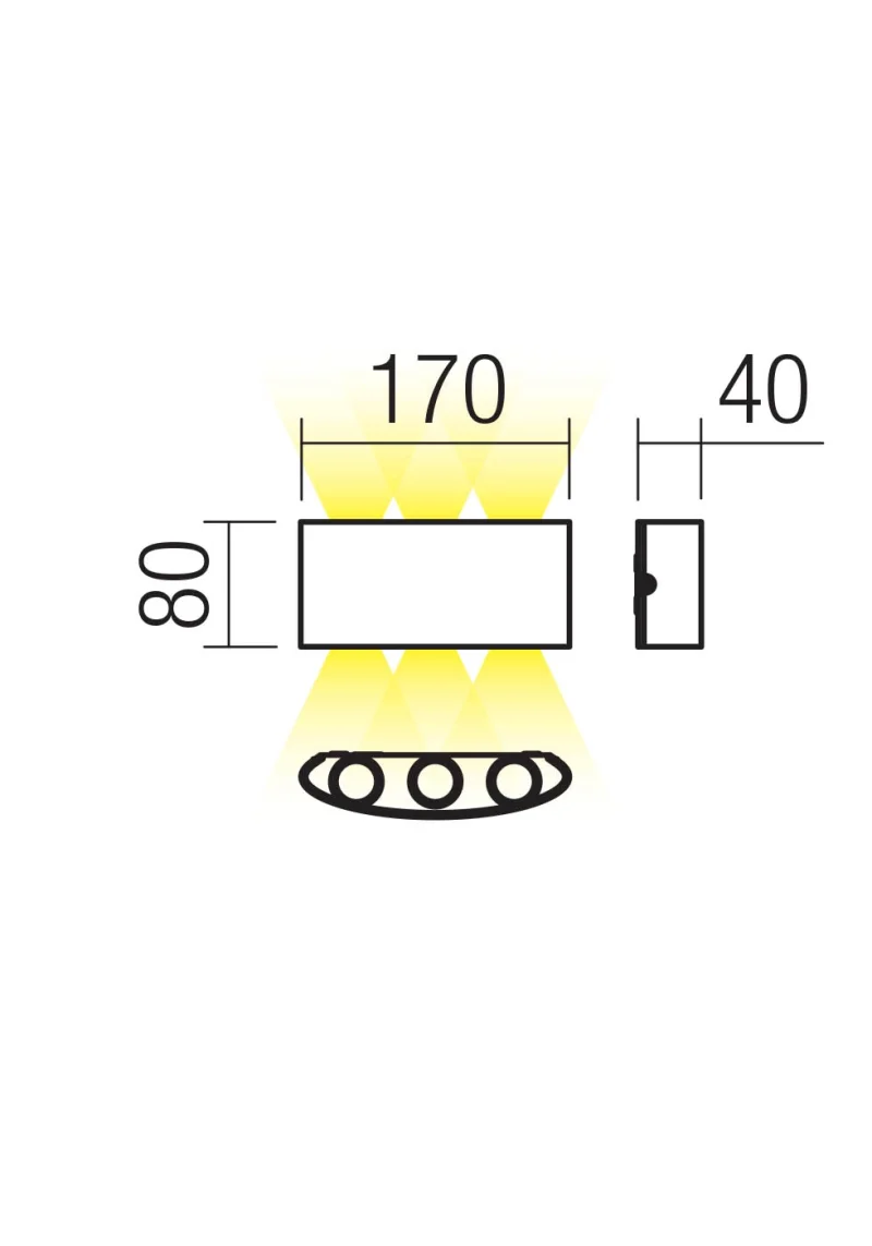 Fabo 90823 – REDO LED фасаден аплик в тъмно сив, 8W, 2700K, IP54