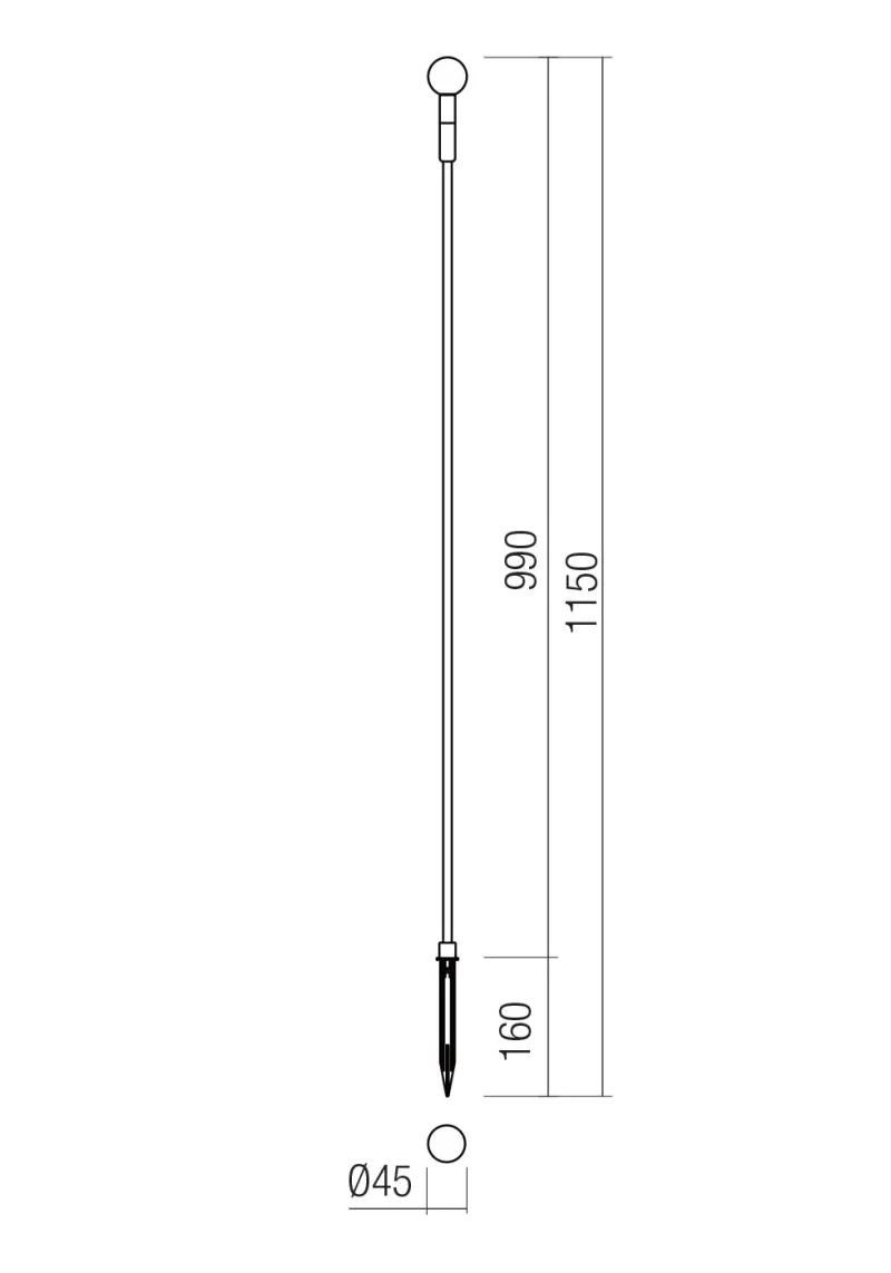 Torch 90891 – REDO LED градински стълб с колче за земя в античен месинг, 1,5W, 2700K, IP65