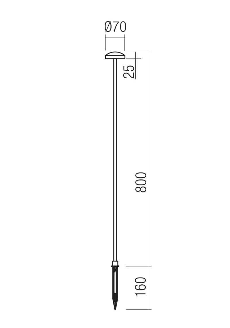 Spillo 90908 – REDO LED градински стълб с колче за земя в античен месинг, 3.5W, 3000K, IP65