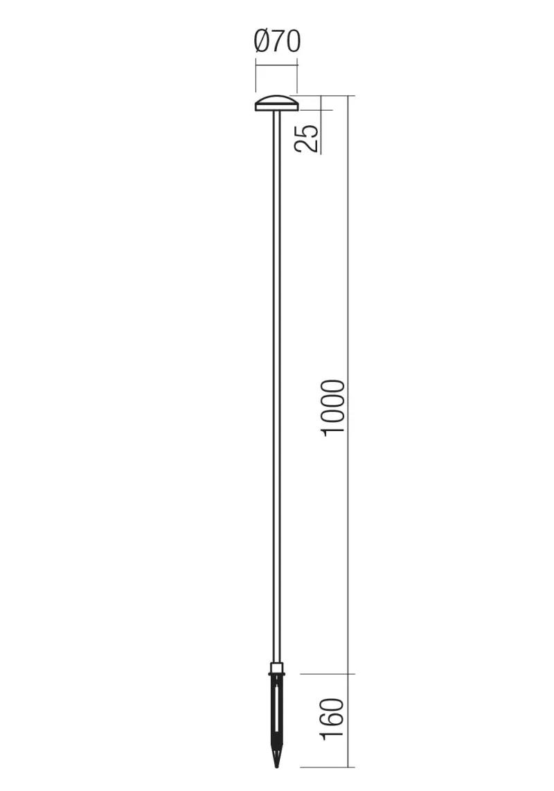 Spillo 90909 – REDO LED garden bollard with spike light in-ground in dark grey, 3.5W, 2700K, IP65