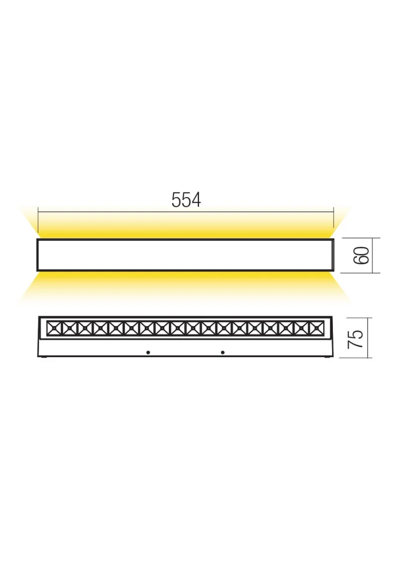 Aroos 90951 – REDO LED facade wall light in dark grey, 41W, 3000K, IP65