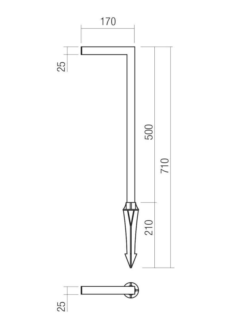 Armin 90954 – REDO LED garden bollard with spike light in-ground in rust-brown, 7W, 3000K, IP65
