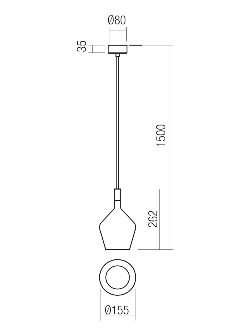 Potter 90975 – REDO garden pendant in dark grey, 1X10W, IP65